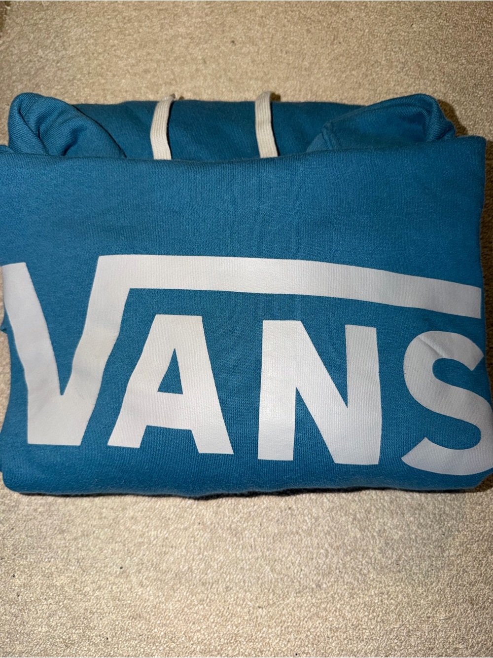 Vans Men's Teal Crewneck Hoodie with White Logo